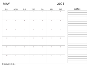 2021 may calendar printable