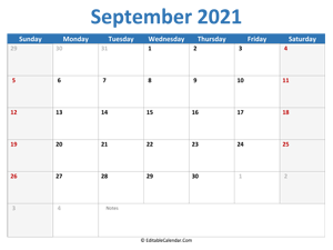 2021 printable calendar september