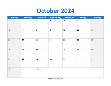 2024 printable calendar october