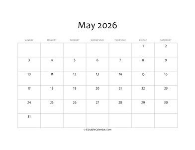 blank may calendar 2026