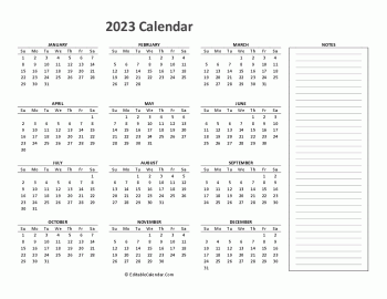 calendar 2023 printable free