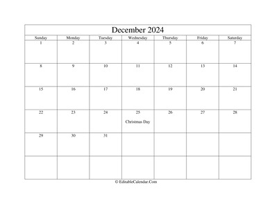 december 2024 printable calendar with holidays