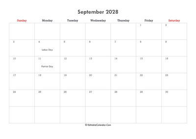 editable calendar september 2028
