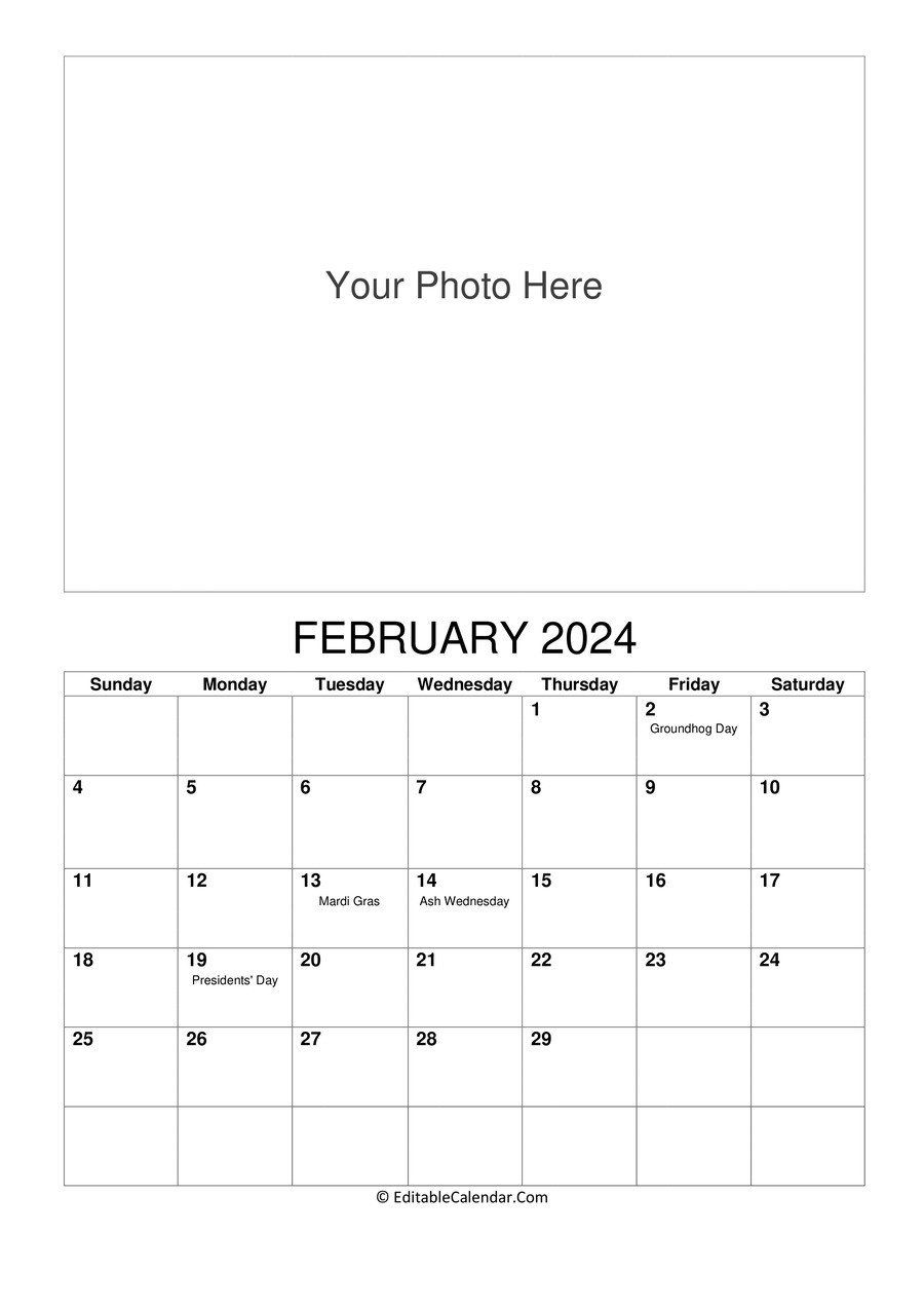 february 2024 photo calendar