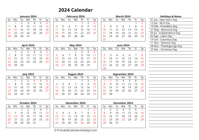free 2024 calendar week starts sunday