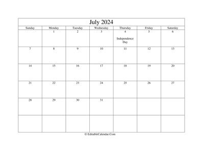 july 2024 printable calendar with holidays