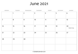 june 2021 printable calendar holidays