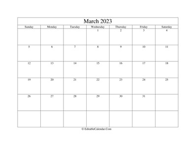 march 2023 printable calendar holidays