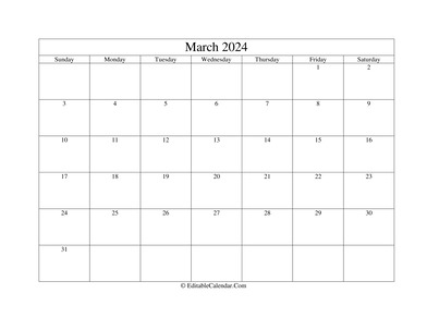 march 2024 printable calendar holidays