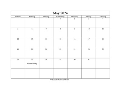 may 2024 printable calendar with holidays