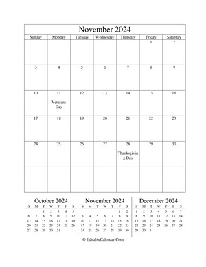 november 2024 editable calendar portrait