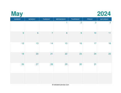 printable monthly calendar may 2024