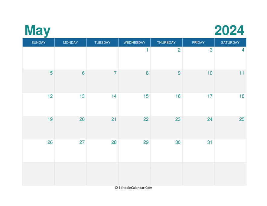 printable monthly calendar may 2024