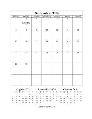 september 2024 editable calendar (portrait layout)