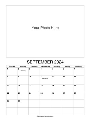 september 2024 photo calendar