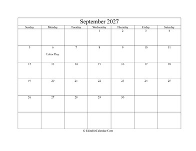 september 2027 printable calendar holidays